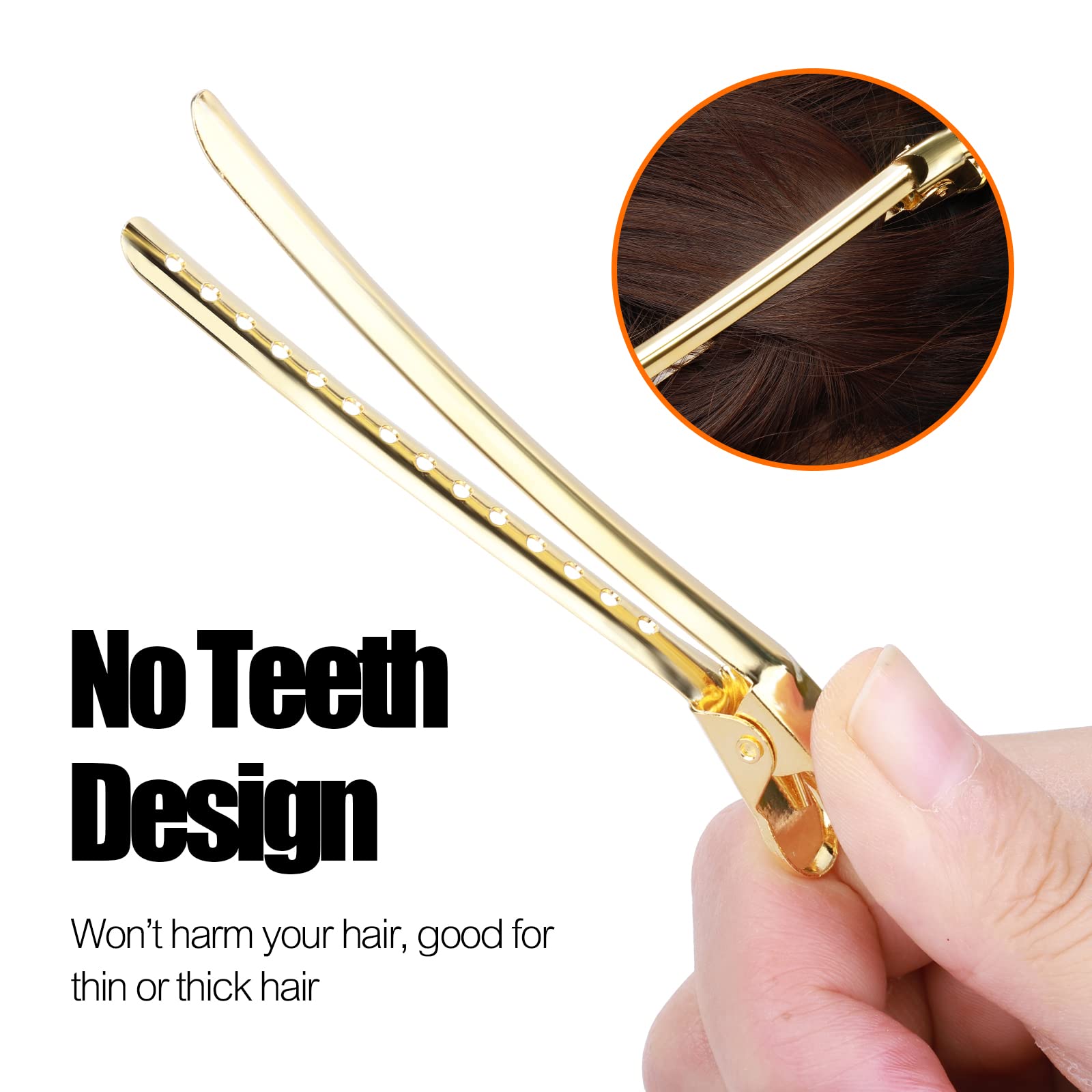 YGDZ clips in hand showing scale and ease of use for styling