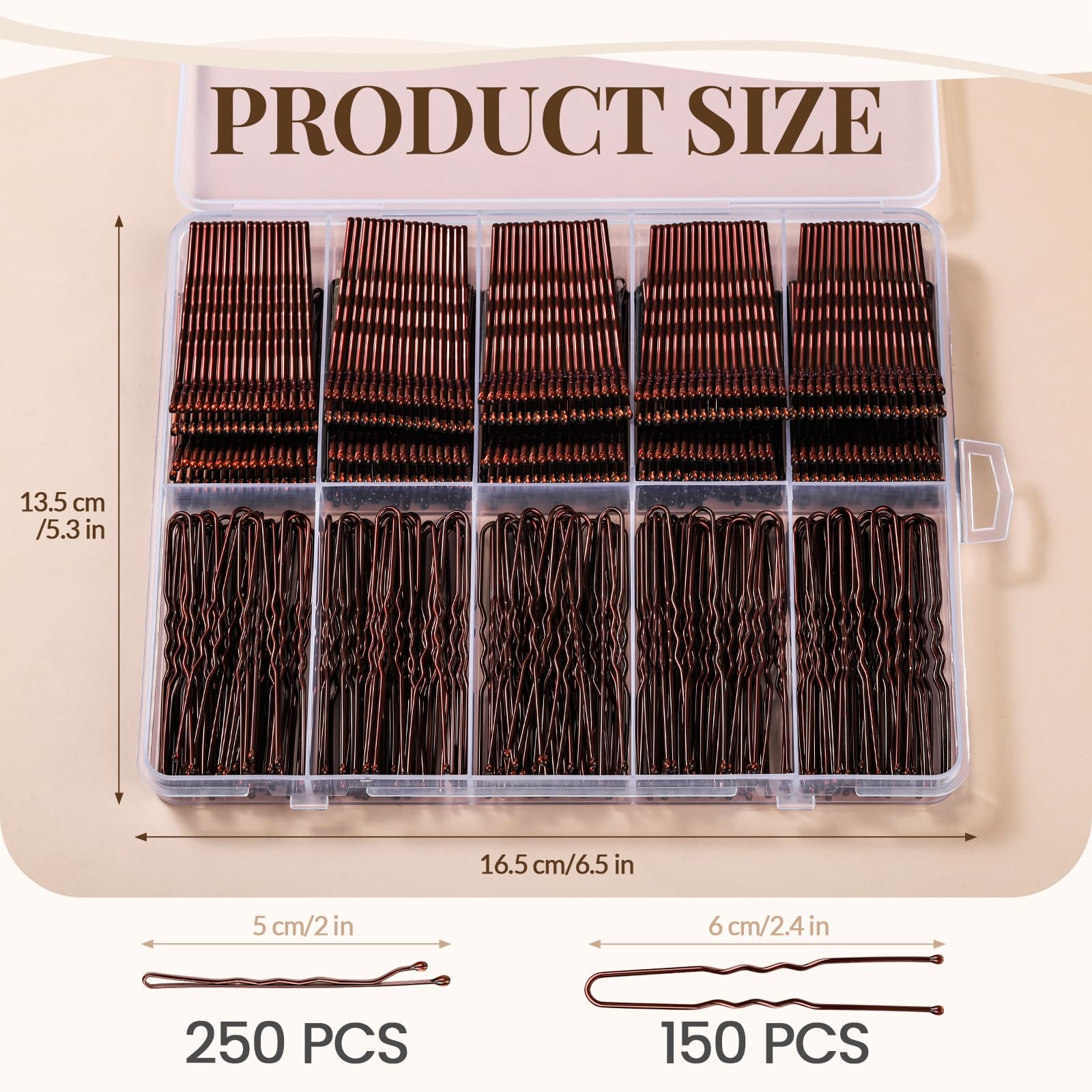 YGDZ close-up of wavy bobby pin texture for extra grip and secure hold