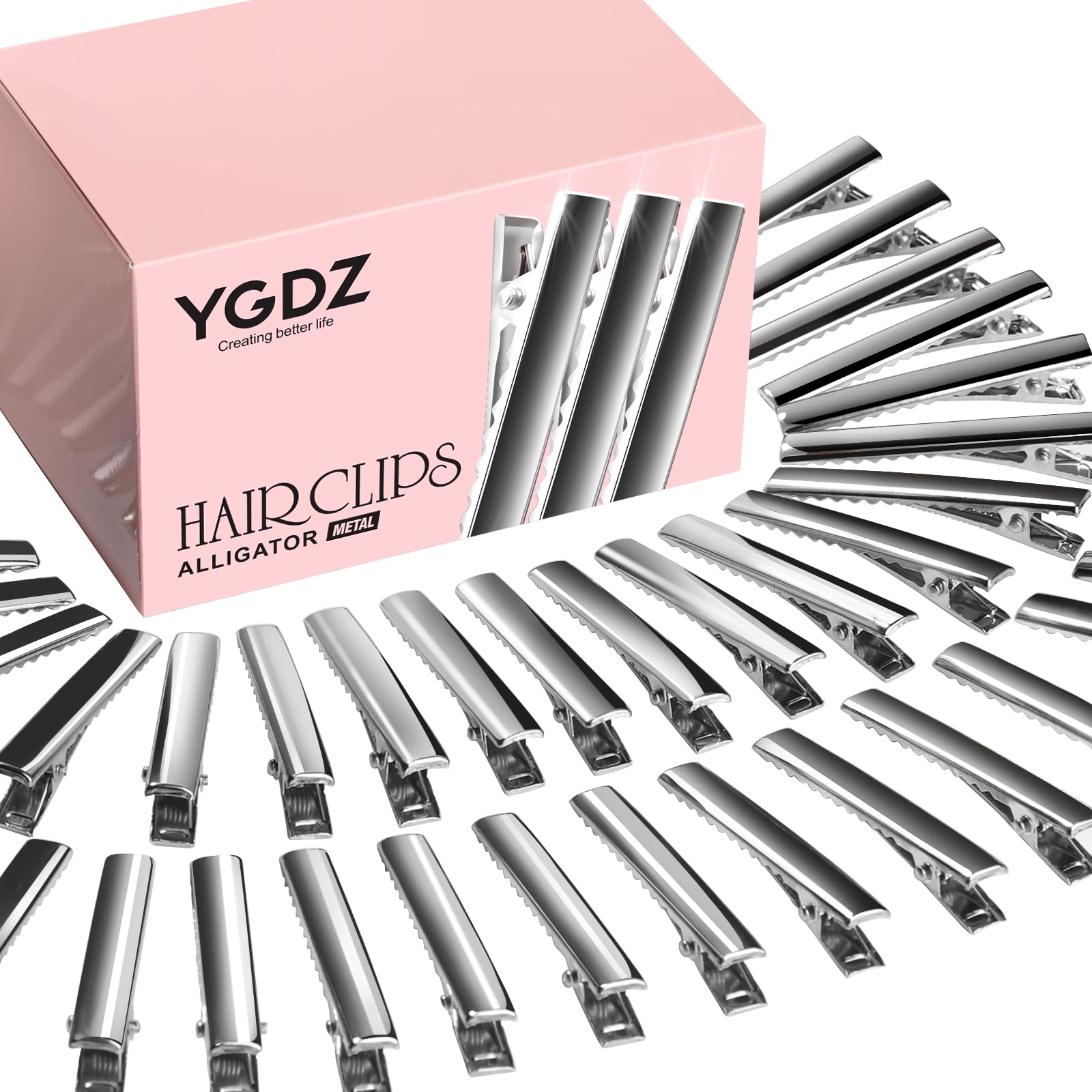 YGDZ front pack showing 150 metal alligator hair clips and value