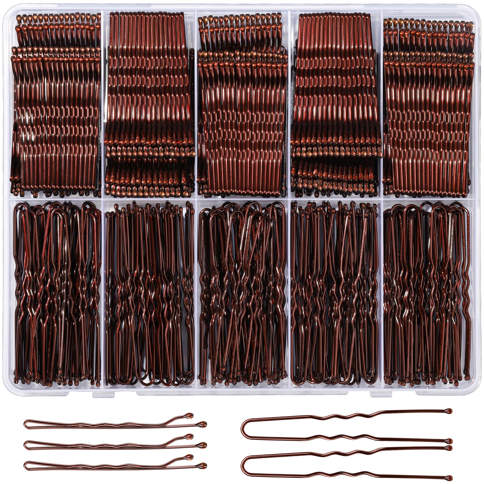 YGDZ front packaging showing 400 brown pins and storage box for organized styling