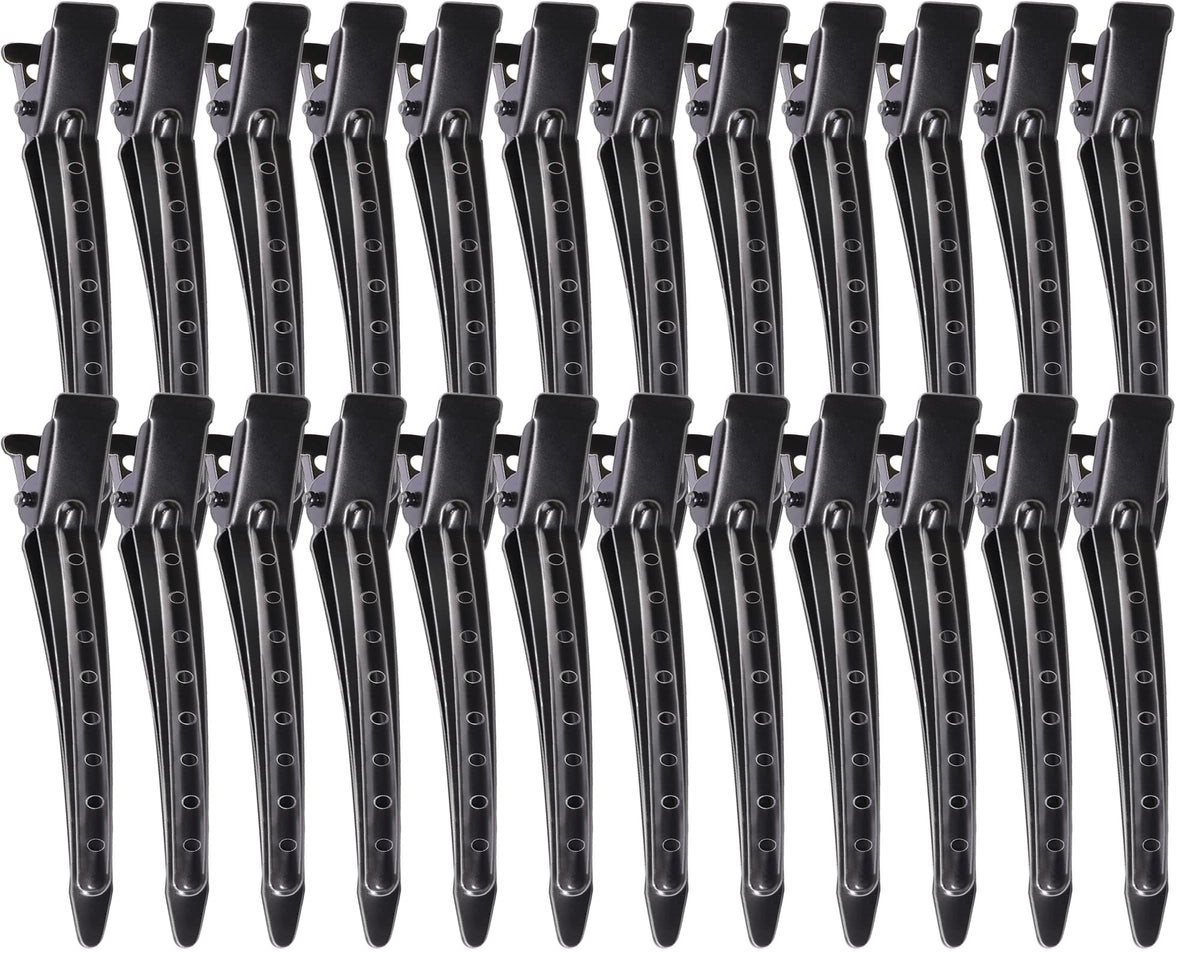 YGDZ front view of 30 black clips showing pack and elegant finish benefit secure storage