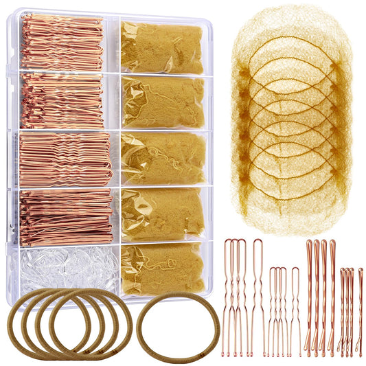 YGDZ front packaging showing full light brown dance hair accessory set and quick grab convenience