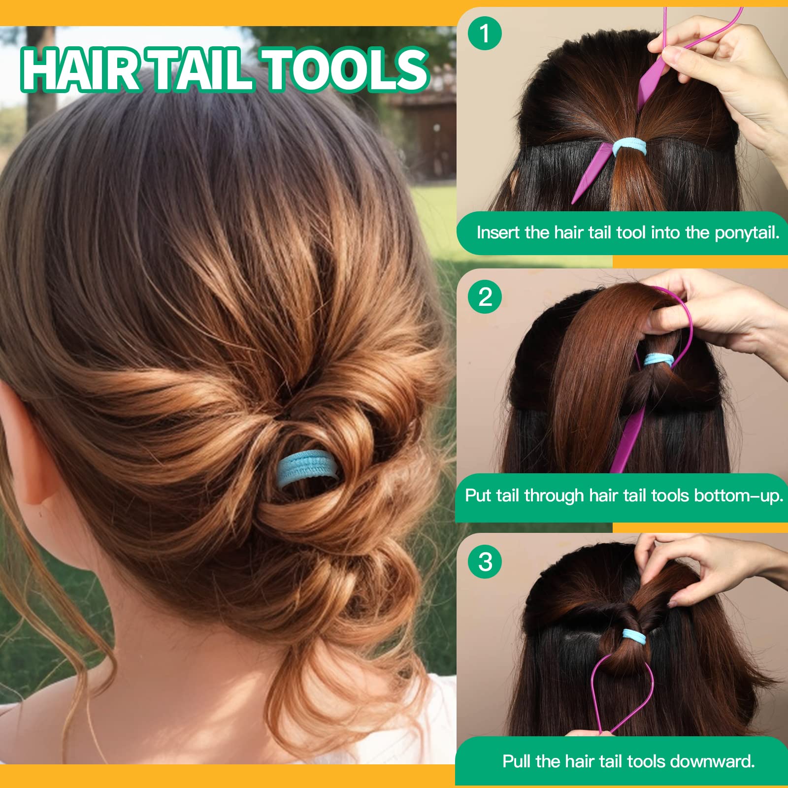 YGDZ elastic used in a ponytail showing secure hold and polished finish