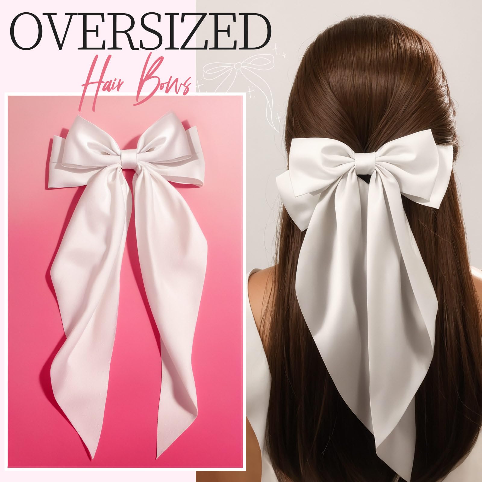 YGDZ large white bow side profile with metal clip for secure hold benefit