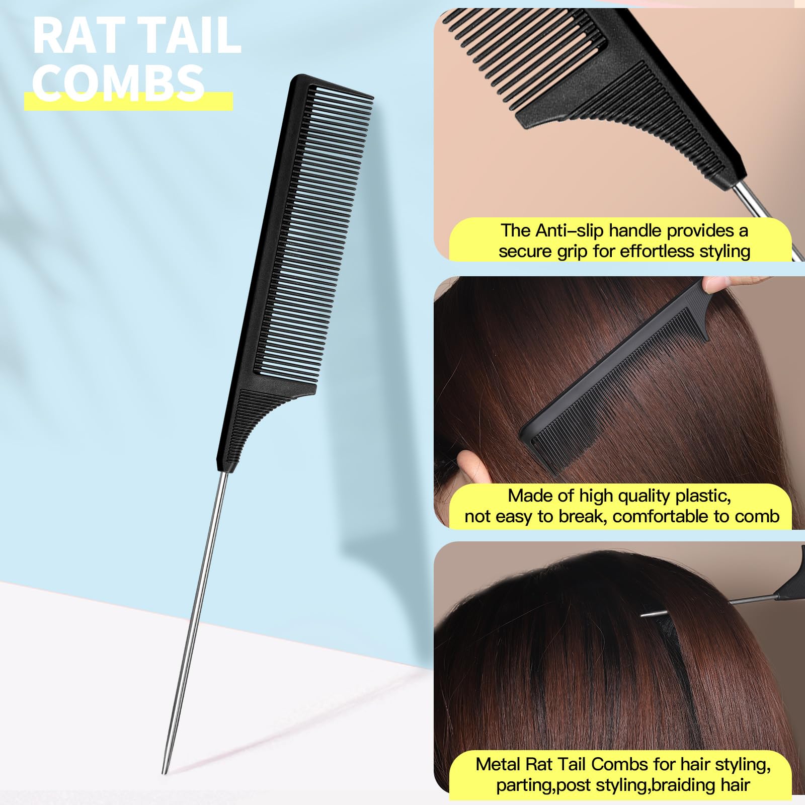 YGDZ rat-tail comb and two loop tools displayed for faster styling