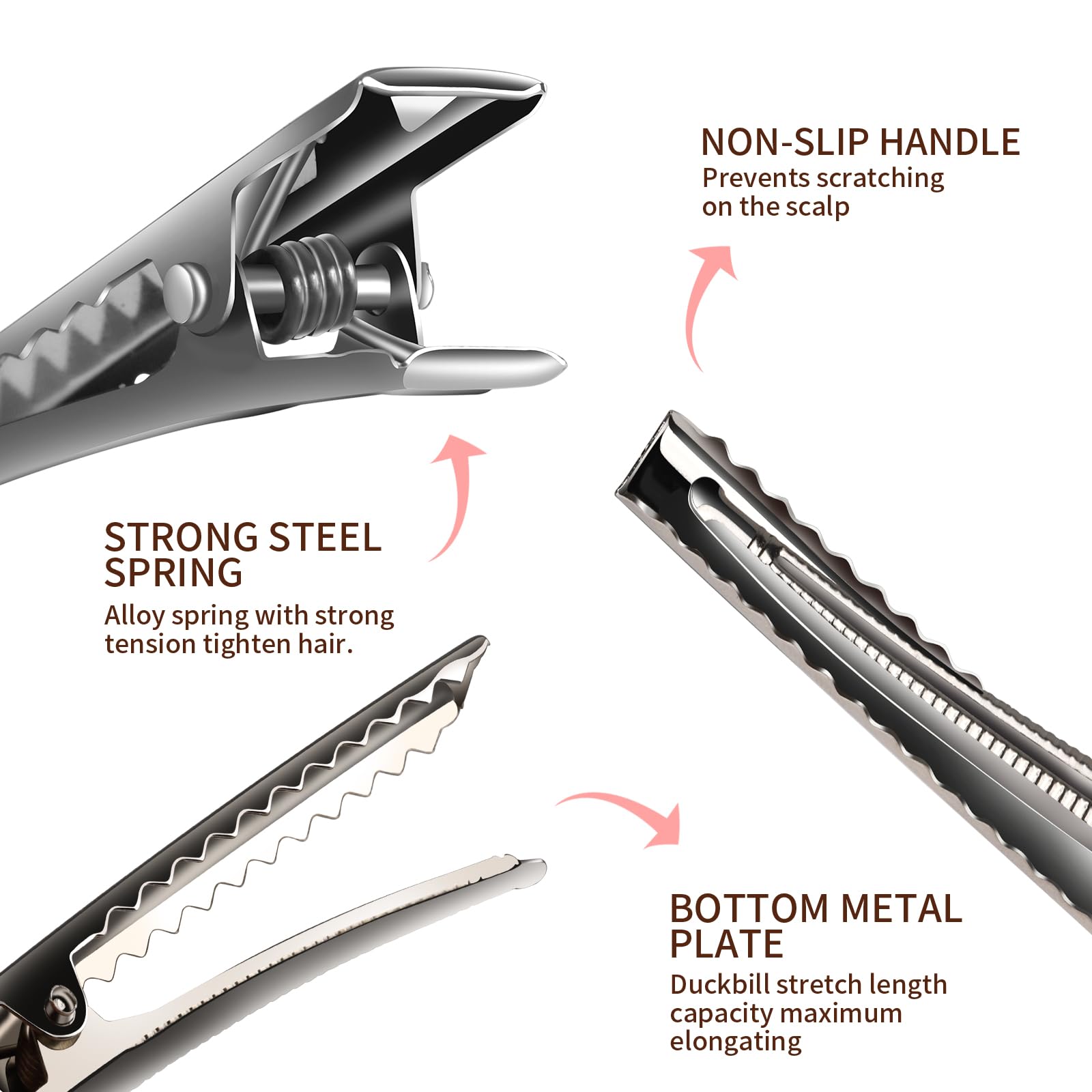 YGDZ side profile of an open clip showing spring durability benefit