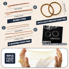 YGDZ U-shaped pins and bobby pins arranged to show sturdy grip for secure buns