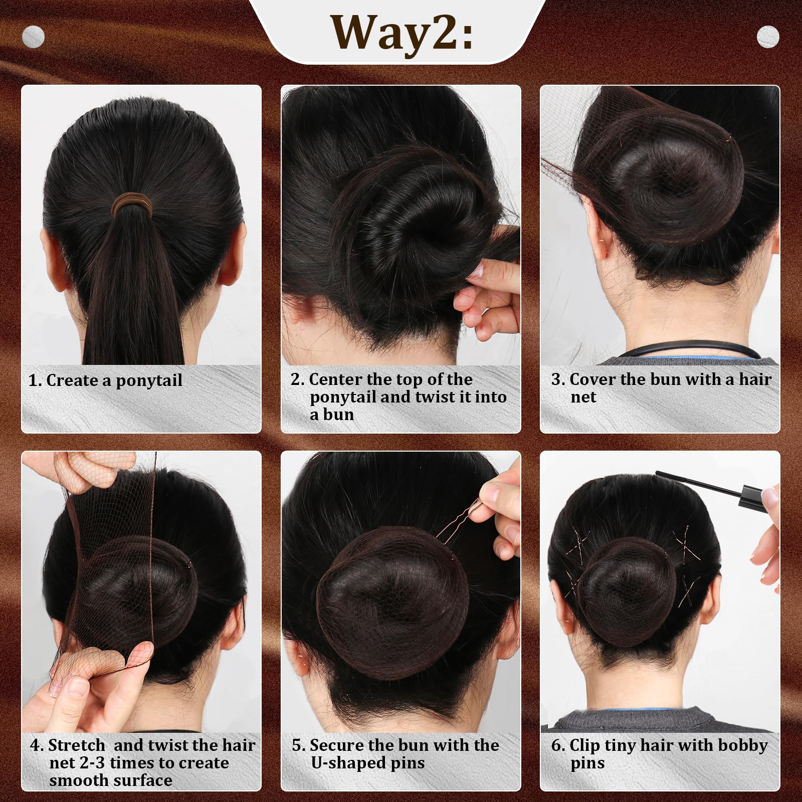 YGQQOY detailed view of two-size bobby pins for secure hold