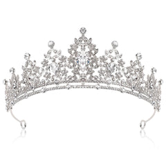 YHOTPURE silver crown front view showcasing regal silhouette and sparkle