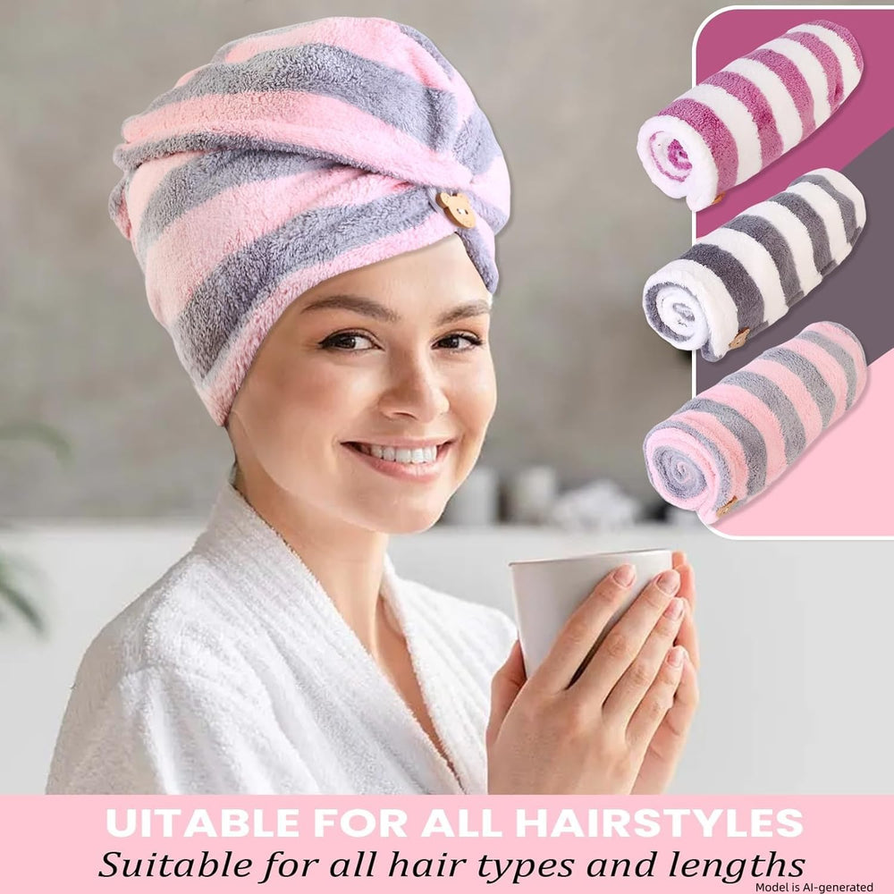 YHPDYL turban drying long hair after shower showing fast-dry benefit