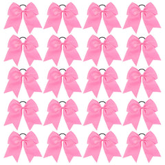 YHXX YLEN front view of 20 pink cheer bows showing generous volume and color pop