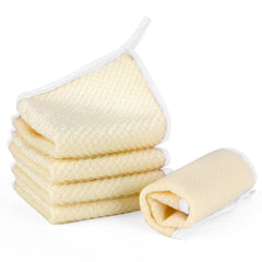 Yicadorn front pack of five washcloths showing colors and packaging benefit quick replacement