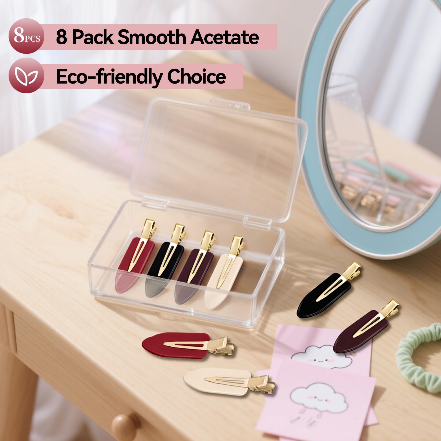 YIERSO clips holding bangs in use for crease-free makeup application