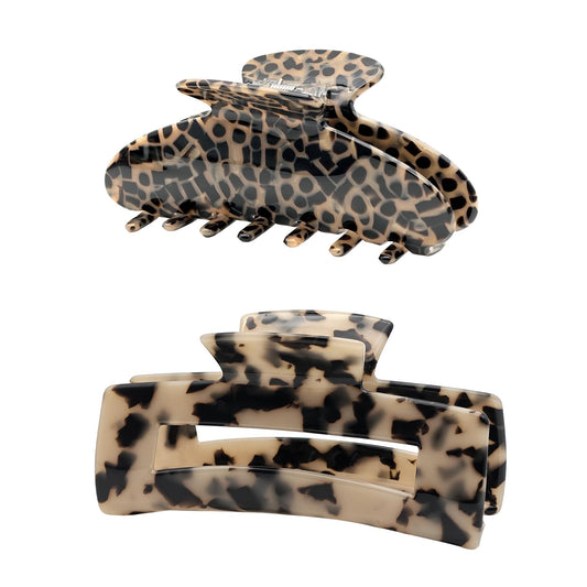YIERSO front view of black and brown clips showing elegant finish and secure hold