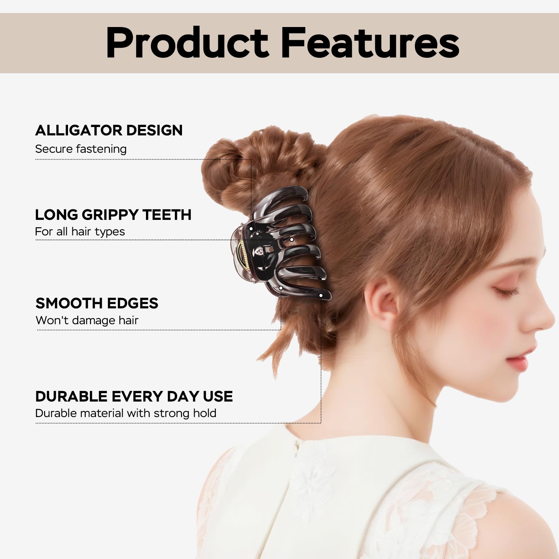 YIERSO half-up style on curly hair showing volume without snagging benefit