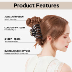YIERSO half-up style on curly hair showing volume without snagging benefit