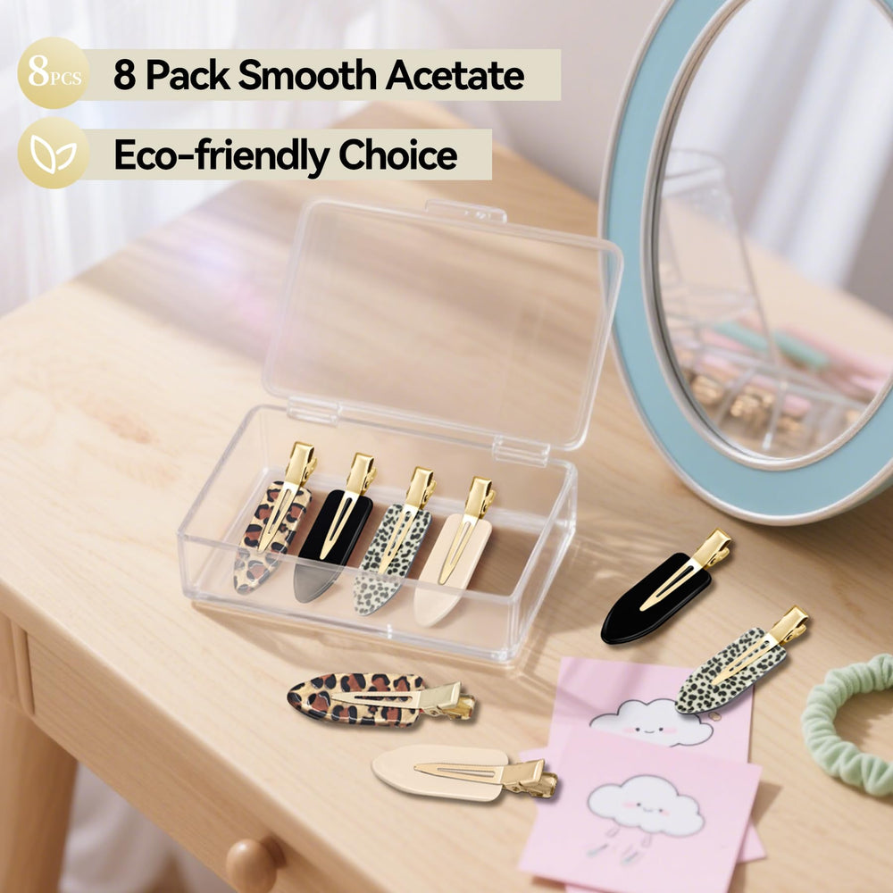 YIERSO clip securing hair side profile, keeps hair flat and crease-free
