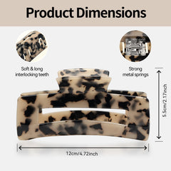 YIERSO top view open jaw showing tooth design and balanced grip for thick hair
