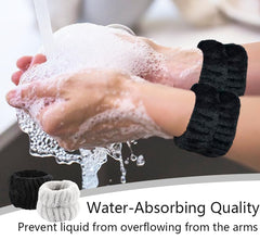YIFVNGHUI headband worn at sink keeping hair dry during face wash