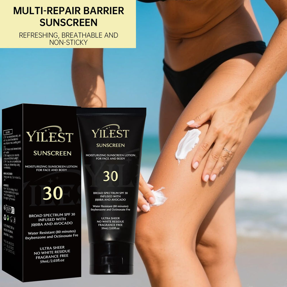 YILEST applied on face model showing invisible finish on dark skin