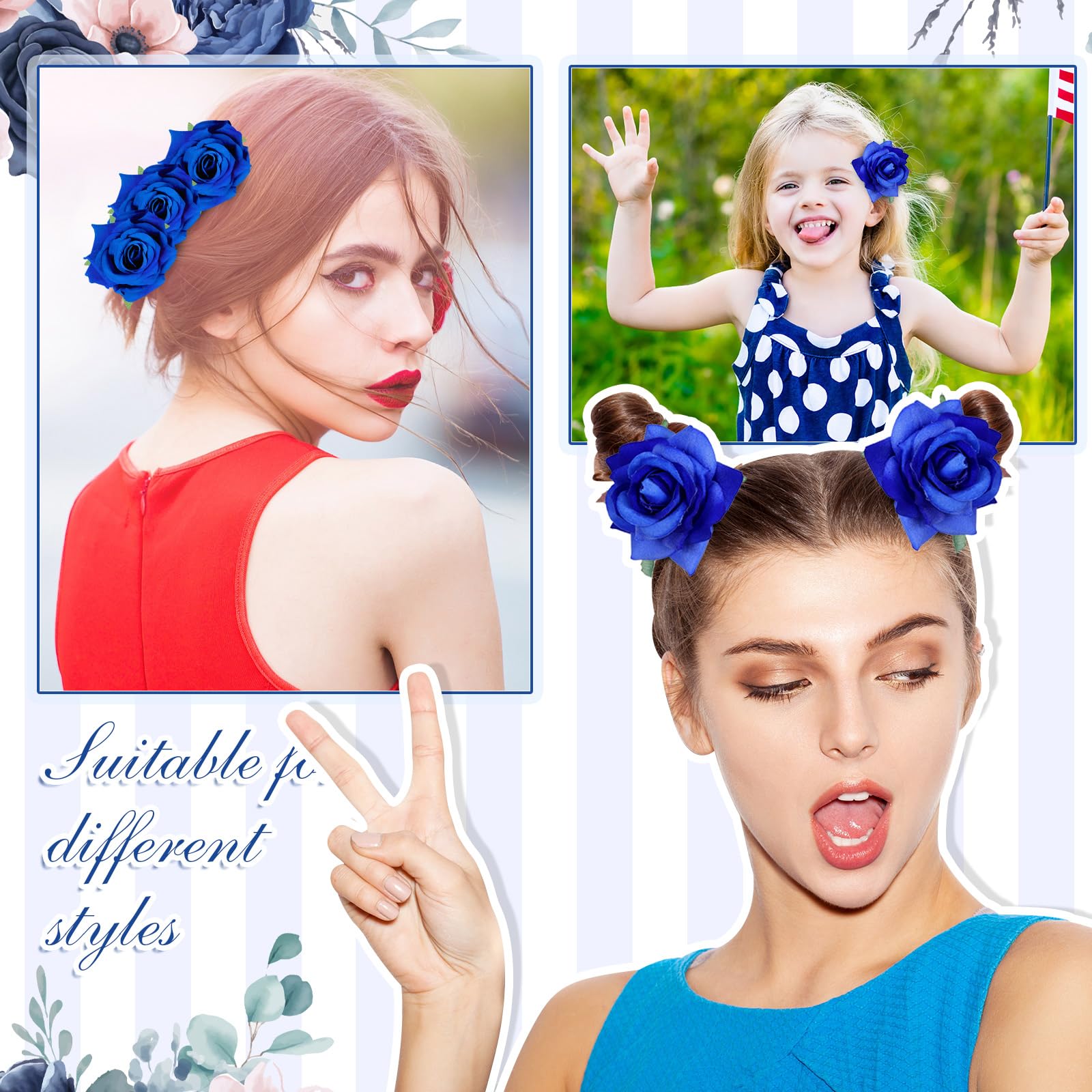 Yilloog rose clip on headband accessory showing application benefit: easy attachment to accessories
