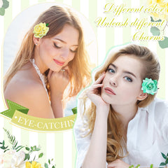 Yilloog floral hairpins styled in hair demonstrating decorative effect and stability