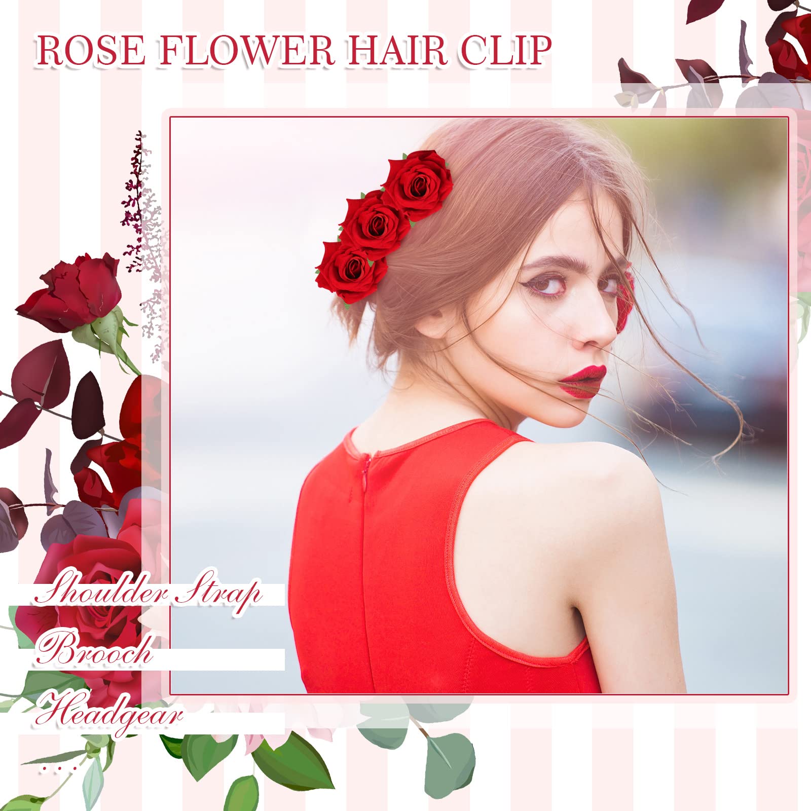 Yilloog metal clip back of flower showing strong grip and secure fastening benefit