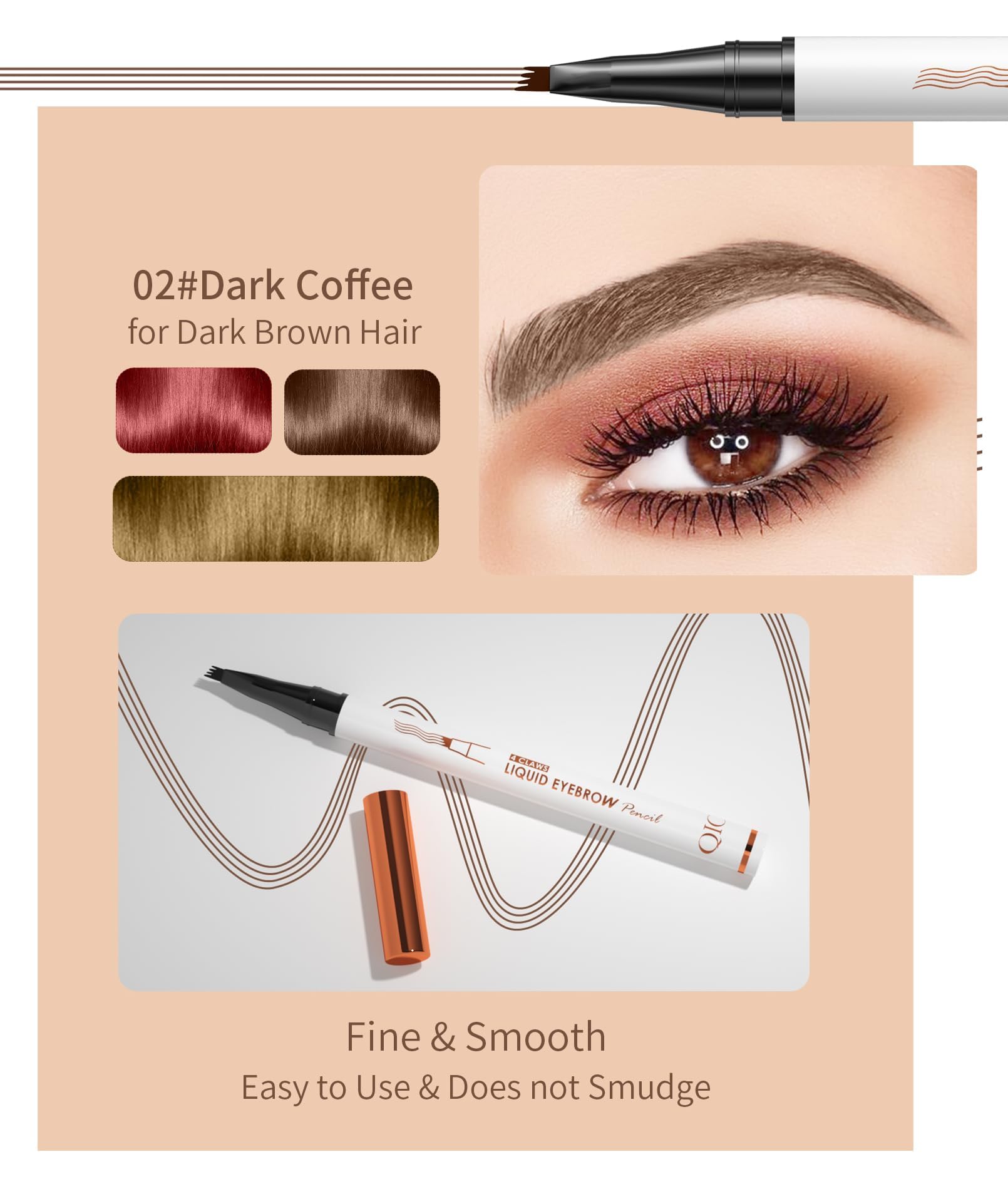 YILLTOY close-up of the 4-tip applicator demonstrating precise hairlike strokes