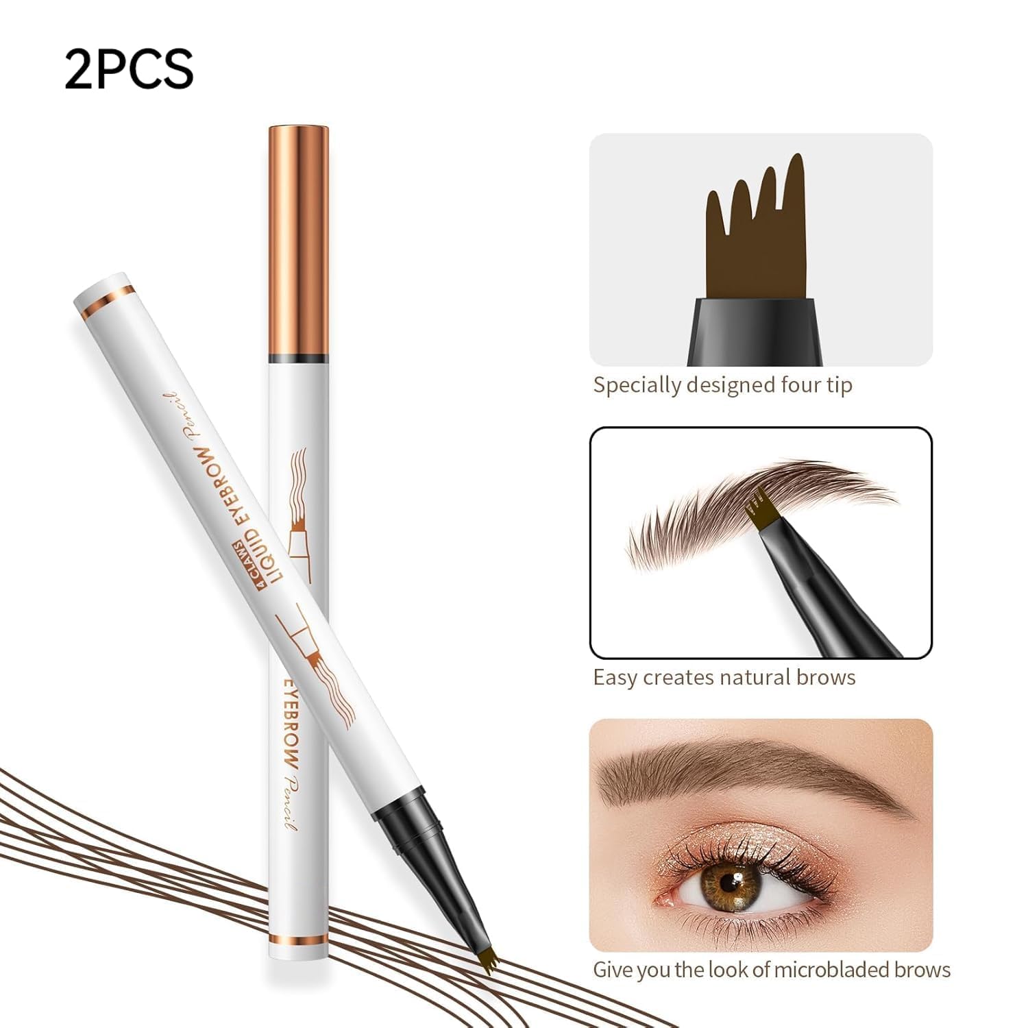 YILLTOY texture of eyebrow strokes on skin showing natural-looking definition
