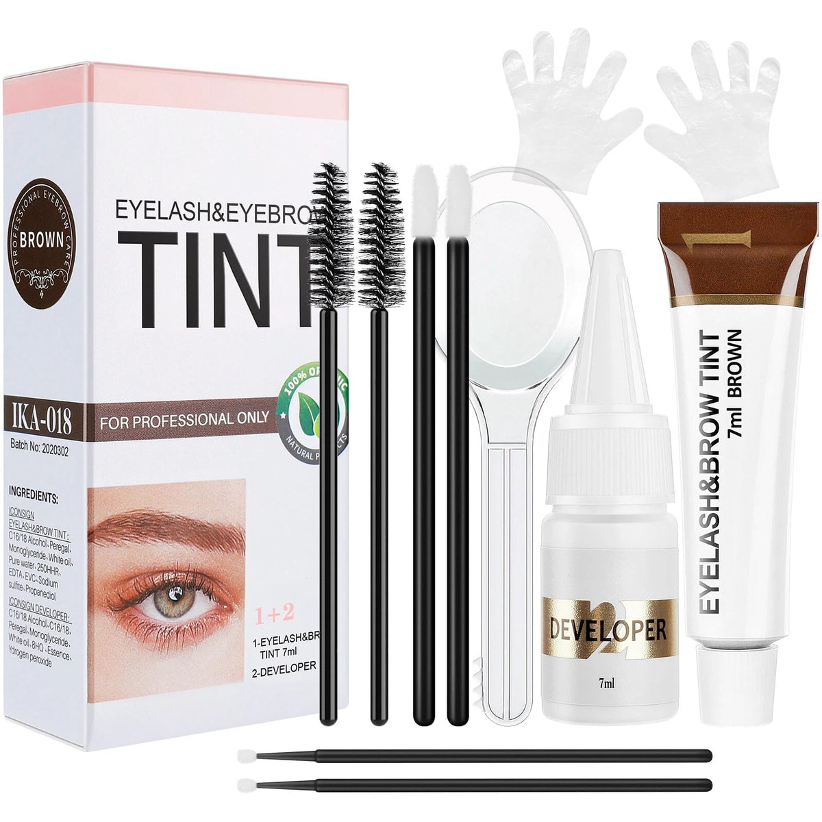 YIMEIR front packaging brown showing compact dye kit and benefits