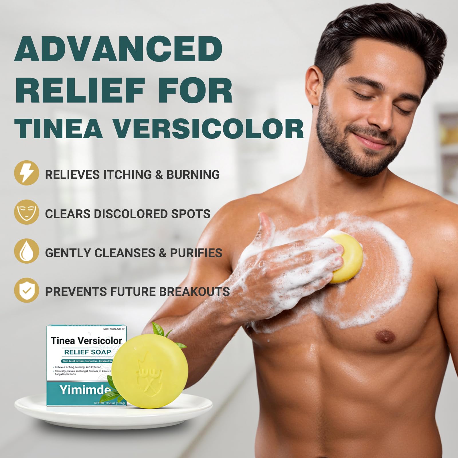 yimimde rich lather foam on hand demonstrating effective cleansing