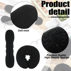 Yinder stacked small donut bun makers displaying vary sizes for fine hair control