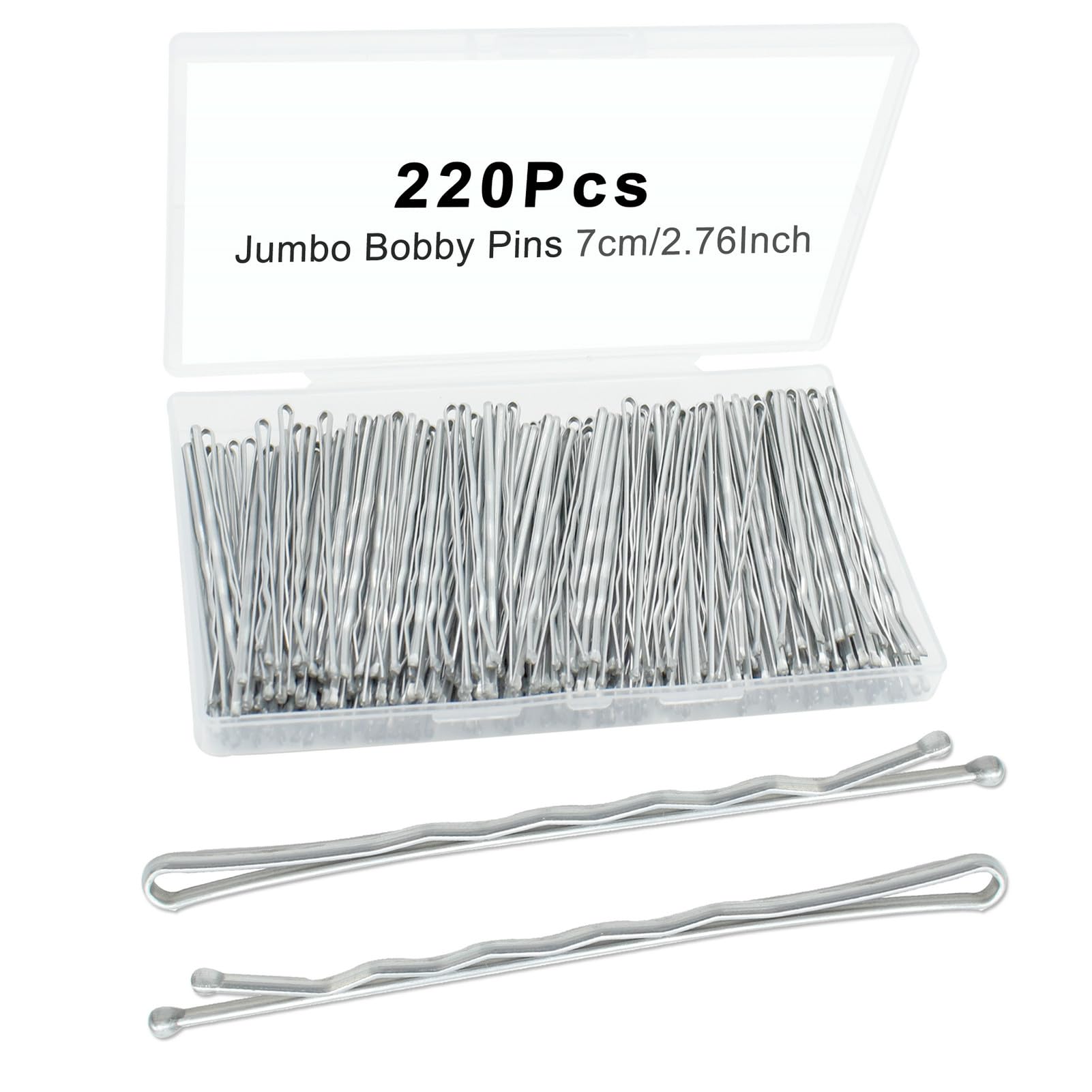 YINGFENG front packaging showing 220 silver bobby pins and case for organization