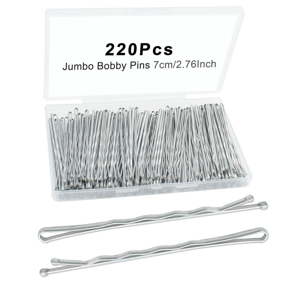 YINGFENG front packaging showing 220 silver bobby pins and case for organization