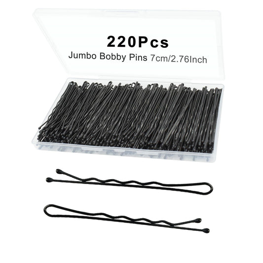 YINGFENG front packaging showing 220 black bobby pins and box, convenient storage benefit
