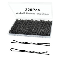 YINGFENG front packaging showing 220 black bobby pins and box, convenient storage benefit