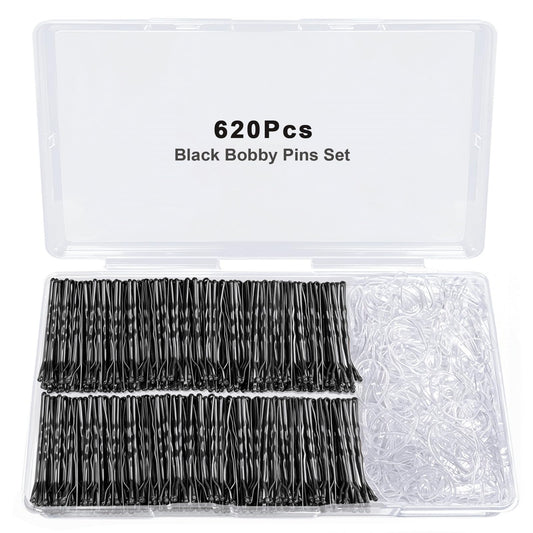 YINGFENG front spread of 620pcs black pins and elastics showing full kit benefit