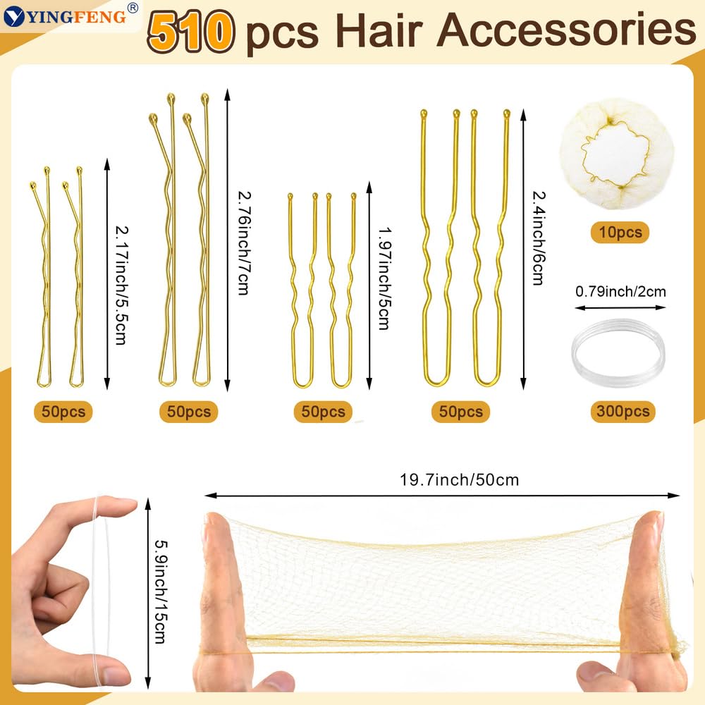 YINGFENG U-shaped bun clips detail with rounded ends protecting scalp during wear benefit