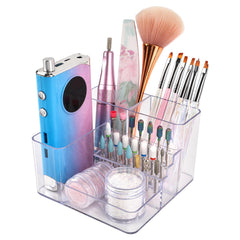 YINGJEE front view of clear nail drill holder showing overall layout and neat storage benefit