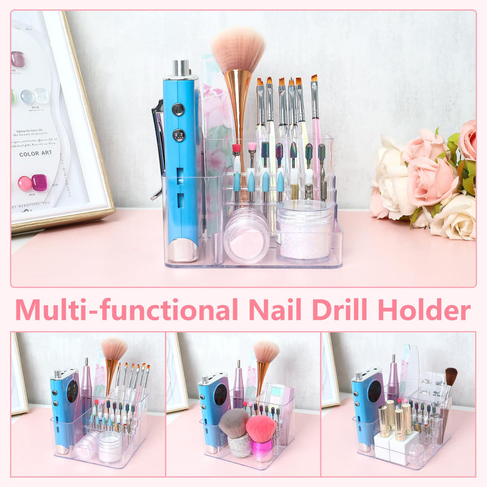 YINGJEE organizer in use on a nail desk with tools showing improved workflow and tidy station benefit
