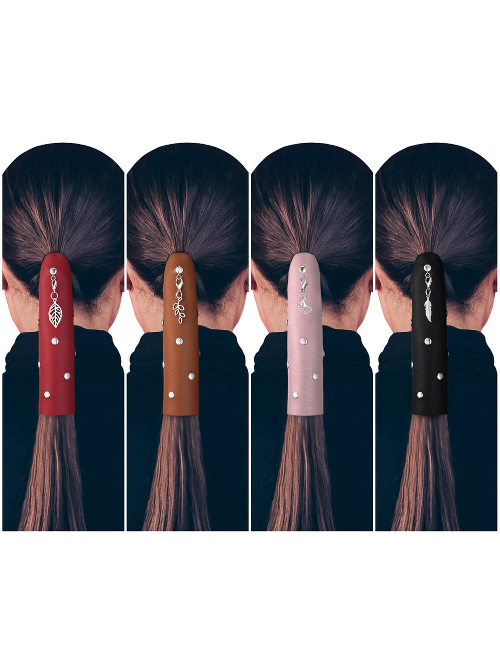 Yinkin front packaging showing the 4-pack leather wraps and colors for organized styling