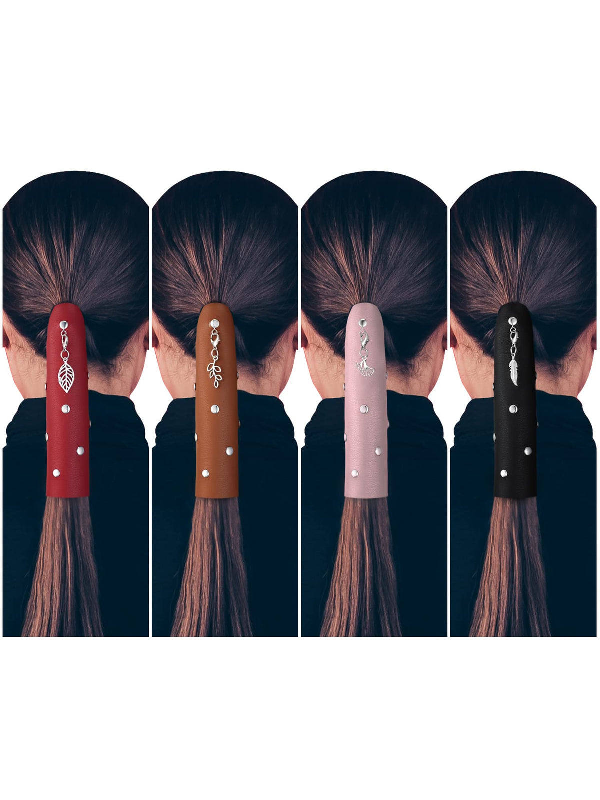 Yinkin front packaging showing the 4-pack leather wraps and colors for organized styling