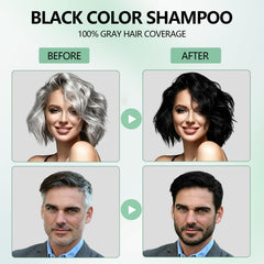 Yioscci before and after hair comparison highlighting visible gray coverage