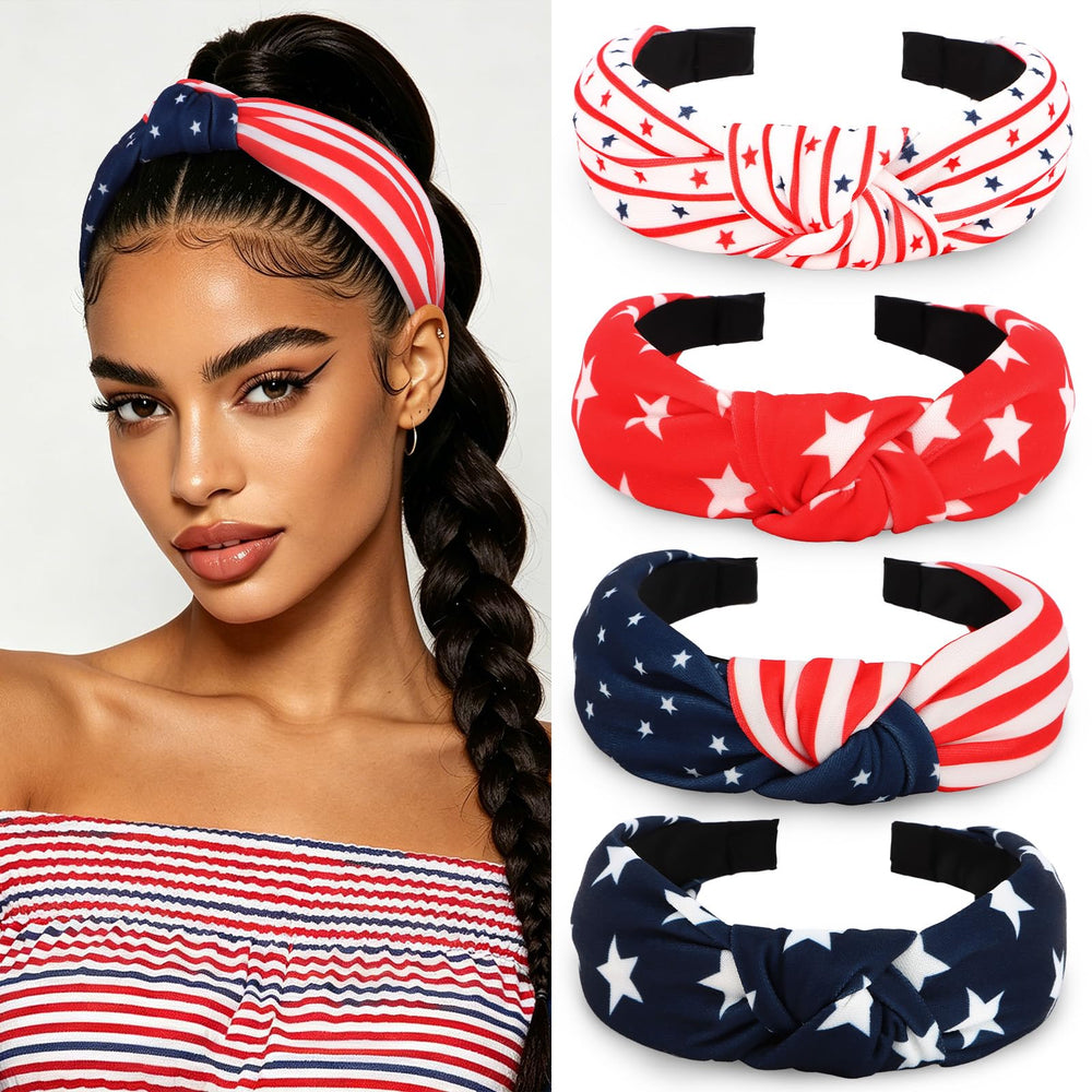 YISSION 4-pack front view showing all four patriotic designs and festive styling benefit