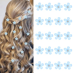 YISSION front view of 20 blue floral clips showing quantity and design benefit