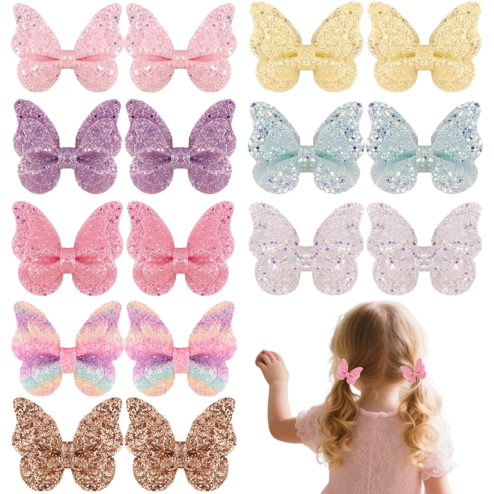 YISSION front packaging showing 16 colorful butterfly clips and variety