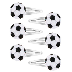 YISSION front packaging showing six glitter soccer clips, great for team gifts