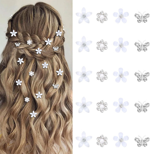 YISSION front packaging showing 20 mini flower hair clips, perfect for styling
