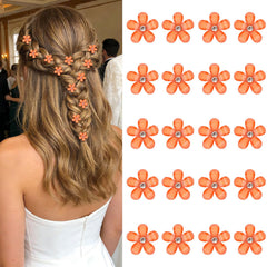 YISSION front view of orange plaid flower clips showing colorful pack and benefit: instant style