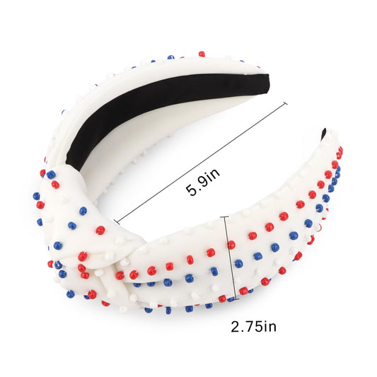 YISSION close-up of red white blue beads displaying decorative sparkle and durability